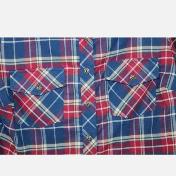 KUHL Alina Flannel Button Shirt Long Sleeve Plaid Blue Red Women's SIZE MEDIUM - Picture 5 of 11